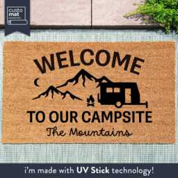 Our Campsite Doormat - Gift For Campers Camping Outdoor Personalize Your Campervan Decor Rug - thumbnail 4