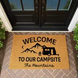 Our Campsite Doormat - Gift For Campers Camping Outdoor Personalize Your Campervan Decor Rug - thumbnail 2