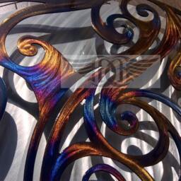 3D Ocean Waves Metal Wall Art - Hand Polished Steel, 20 - thumbnail 3