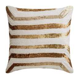 "Silk Gold Pillow For Sofa 16""x16" - thumbnail 2