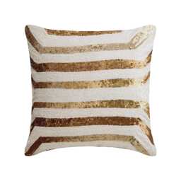 "Silk Gold Pillow For Sofa 16""x16" - thumbnail 1