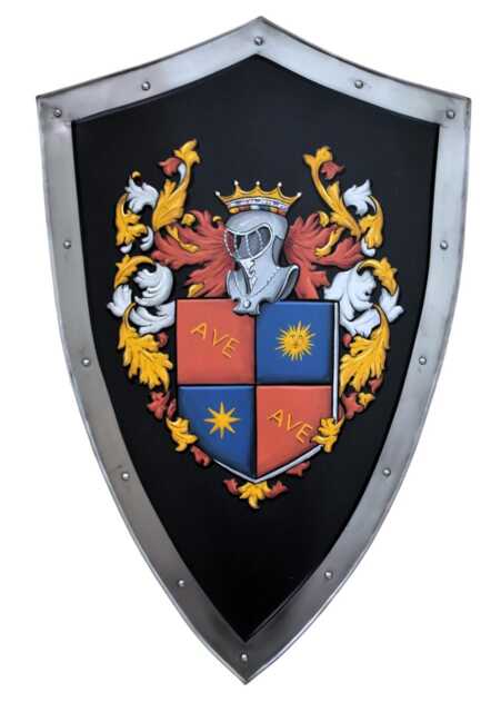 Hand Painted Coat Of Arms Knight Shield Medieval Sca Shield - image 1