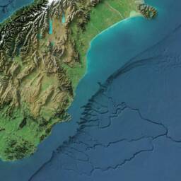 New Zealand - With Oceanfloor - Shaded Relief Map Imagery - thumbnail 2