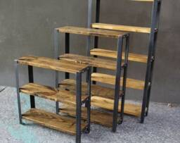 Reclaimed Wood Bookcase Raw Steel Frame Shelving Unit - thumbnail 3