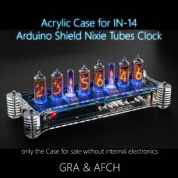 Acrylic Case For In-14 Arduino Shield Ncs314 Nixie Tubes Clocks Boyfriend, Husband, Vintage, Glowing Clock, Gift, Steampunk - thumbnail 2