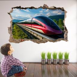 High Speed Train Wall Decal Sticker Mural Print Art Kids Bedroom Home Decor Ks15 - thumbnail 2