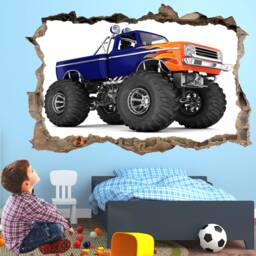 Monster Truck Wall Decal Sticker Mural Poster Print Art Kids Boys Bedroom Decor Gz12 - thumbnail 2