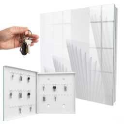Abstract Architecture Wall Mounted Key Cabinet, White Industrial Box, Minimalist Architecture, For Fans Of Modern Minimalism - thumbnail 2