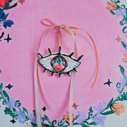 Animal Spirits & Eye Ceramic Handmade Hangings With Gold Details Luxury Ribbons. Squirrel, Reindeer, Rabbit, Swan, Eye. Christmas - thumbnail 3