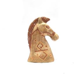 Terracotta Greek Horse Bust Sculpture , Made in Greece Gift For Him Her - thumbnail 2