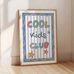 Colourful Cool Kids Club Childrens Wall Print For Bedroom Or Nursery - thumbnail 1