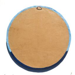 Large Sun Mirror, Decorative Wall Mirror, Blue Round Paper-Mache Nautical Decor, Sail Boat Fisherman Gift, Fish - thumbnail 4