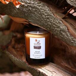 Spiced Pumpkin Soy Wax Candle Vegan Pumpkin Decor Halloween Gift For Her Spice Fall Home Cinnamon - thumbnail 2