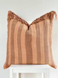 Brown Tribal Hemp Hand Woven Natural Dye Color Hmong Lumbar Pillow Cover - thumbnail 1