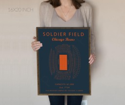 Soldier Field, Field Sign, Poster, Chicago Bears Sign, Gift For Fan, Seating Chart, Art - thumbnail 1