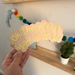 Oh The Places You'll Go, Wall Art. Playroom Decoration, Baby Quotes - thumbnail 4