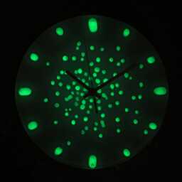 Recycled Fused Glass Wall Clock Grey Minimalist Decor, Glow in The Dark, 10 - thumbnail 3