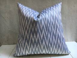Silk Ikat Pillow Cover 24x24, Handwoven Accent