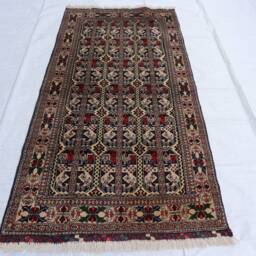 Beige Creamy 3'1x6'2 Ft Afghan Handmade Wool Rug, Turkmen Hand Knotted Top Quality Ala Bakhmal Oriental Rug Living Room 3x6 Entryway - thumbnail 2
