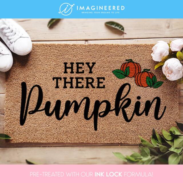 Seasonal Hey There Pumpkin Fall Doormat - Autumnal Door Mat Decorations Porch Decor Welcome Cute Rug - image 1
