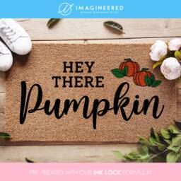 Seasonal Hey There Pumpkin Fall Doormat - Autumnal Door Mat Decorations Porch Decor Welcome Cute Rug - thumbnail 1