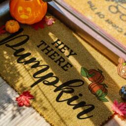 Seasonal Hey There Pumpkin Fall Doormat - Autumnal Door Mat Decorations Porch Decor Welcome Cute Rug - thumbnail 2