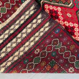 2x4 Hand-Knotted Tribal Geometric Rug - Red Wool Small Accent Vintage Boho Persian Mat For Entryway, Kitchen, Or Office - thumbnail 4