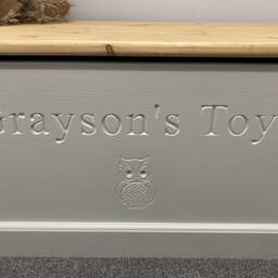 Handmade, Personalised Solid Wood Owl Toy Box With Soft Closing Lid - thumbnail 2