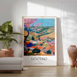 Lesotho Poster, Drakensberg Africa African Print, Wall Decor, Art Travel Art, Print - thumbnail 3