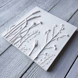 Late Summer Plaster Cast Flower Plaque 20x20cm - thumbnail 2