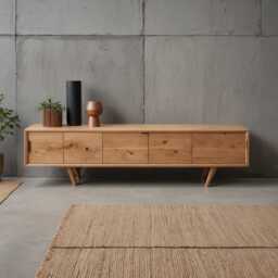 Oak Lowboard/Sideboard Walnut Console Table Tv Unit Living Room Cabinet Solid Wood