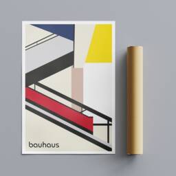 The Bauhaus Staircase Wall Art - Wrapped Frame Canvas Rolled Photo/Poster Print - thumbnail 3