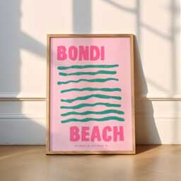 Bondi Beach Print - 3 Colours Travel - Travel Prints, Print, Bondi, Funky, Australia, Australia Tropical - thumbnail 2