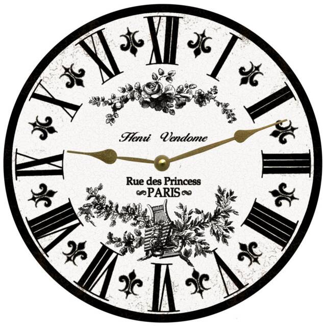 White Toile French Clock - & Black Clock - image 1