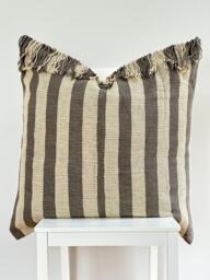 Brown Tribal Hemp Hand Woven Natural Dye Color Hmong Lumbar Pillow Cover - thumbnail 1