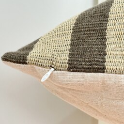 Brown Tribal Hemp Hand Woven Natural Dye Color Hmong Lumbar Pillow Cover - thumbnail 3