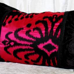 "Designers Guild Miami Pillow Cover Pink & Black Cotton, 20""x 20" - thumbnail 3