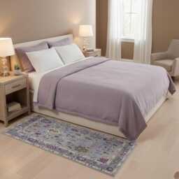 Handmade Oushak Wool Rug, Soft Pastel Floral Motifs, Custom Turkish Area Rug - thumbnail 4