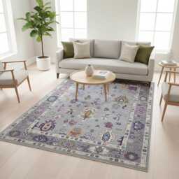 Handmade Oushak Wool Rug, Soft Pastel Floral Motifs, Custom Turkish Area Rug - thumbnail 2