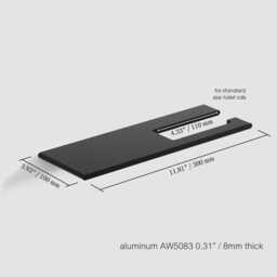 Modern Toilet Paper Holder With Shelf Hidden Mounting, Aluminum Bathroom Decor - thumbnail 3