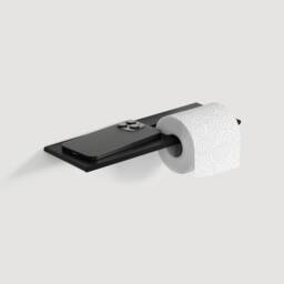 Modern Toilet Paper Holder With Shelf Hidden Mounting, Aluminum Bathroom Decor - thumbnail 1