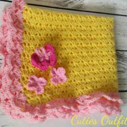 Baby Girl Blanket, Gift, Newborn Crocheted Infant Afghans, Blankets, Girls' Blanket, Cobija Bebe Crochet - thumbnail 2