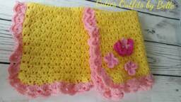 Baby Girl Blanket, Gift, Newborn Crocheted Infant Afghans, Blankets, Girls' Blanket, Cobija Bebe Crochet - thumbnail 1