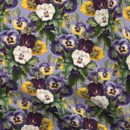 Floral Pansies Cotton Sateen Sheet Set - Purple Victorian Bedding - thumbnail 4