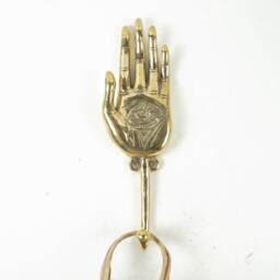 Hamsa Hand Sign Hook, 8.5 Inch Figurine, Key Hanger, Wall Art, Towel Miniature, Room Decor, Gift For Brother, Him - thumbnail 3
