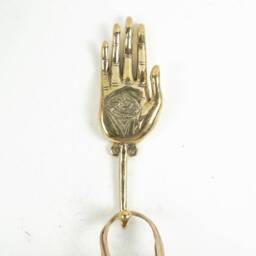 Hamsa Hand Sign Hook, 8.5 Inch Figurine, Key Hanger, Wall Art, Towel Miniature, Room Decor, Gift For Brother, Him - thumbnail 4