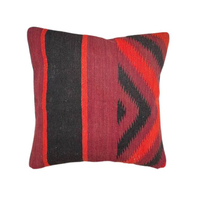 "Afghan Handwoven Red Kilim Vintage Large Carpet Cushion Cover, 60cm X 60cm, - 24"" 24" - image 1
