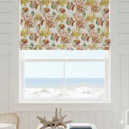 Sea Life Shell Tropical Linen Roman Shade - Cl1159 - thumbnail 1