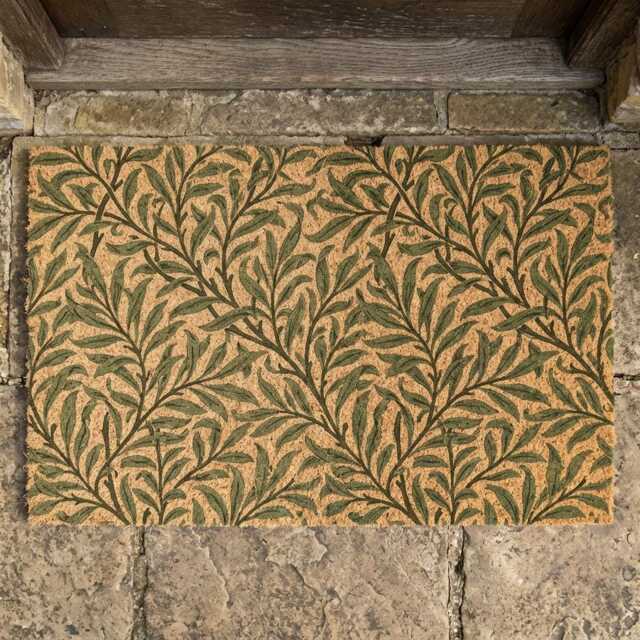 William Morris Willow Boughs Doormat, Botanical Arts & Crafts Welcome Matrug - image 1