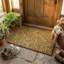 William Morris Willow Boughs Doormat, Botanical Arts & Crafts Welcome Matrug - thumbnail 2